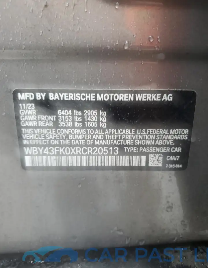 WBY43FK0XRCR20513# 12