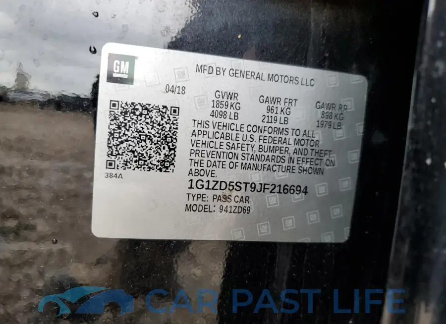 1G1ZD5ST9JF216694# 12