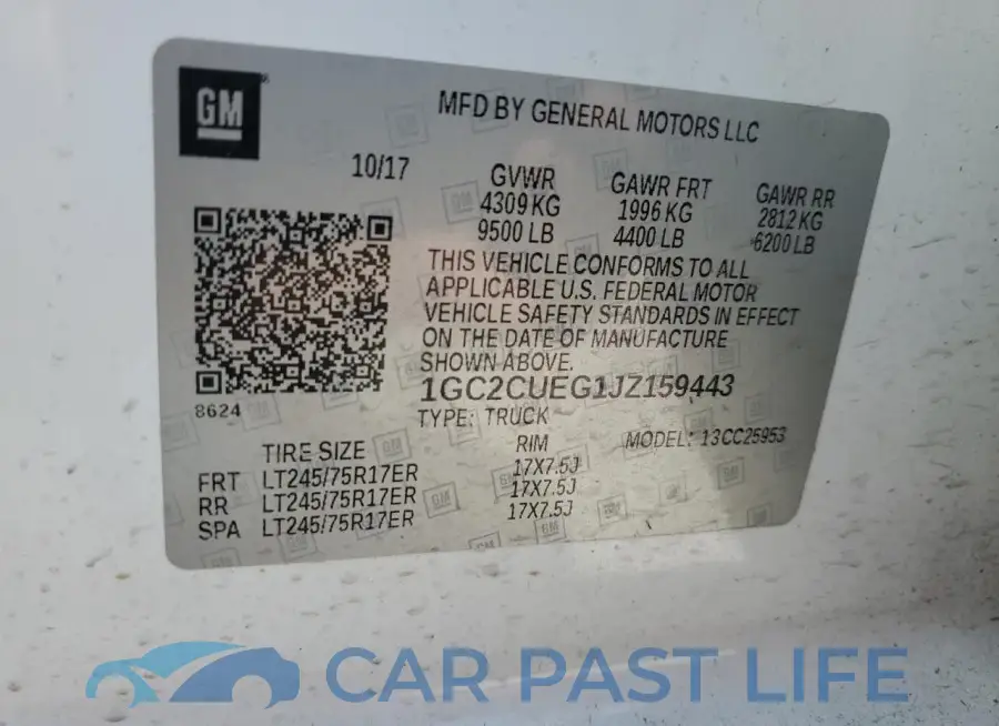 1GC2CUEG1JZ159443# 12