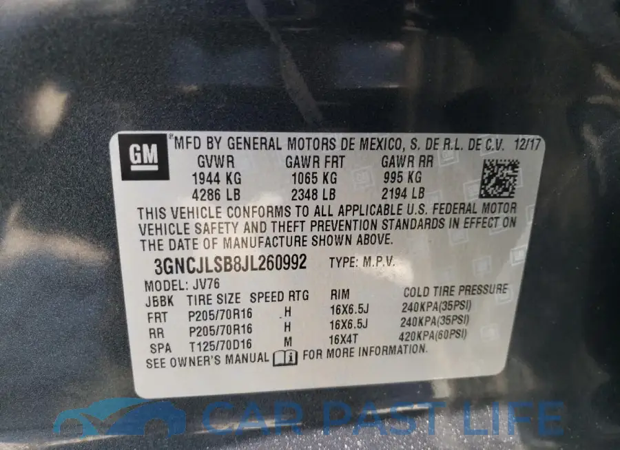 3GNCJLSB8JL260992# 13