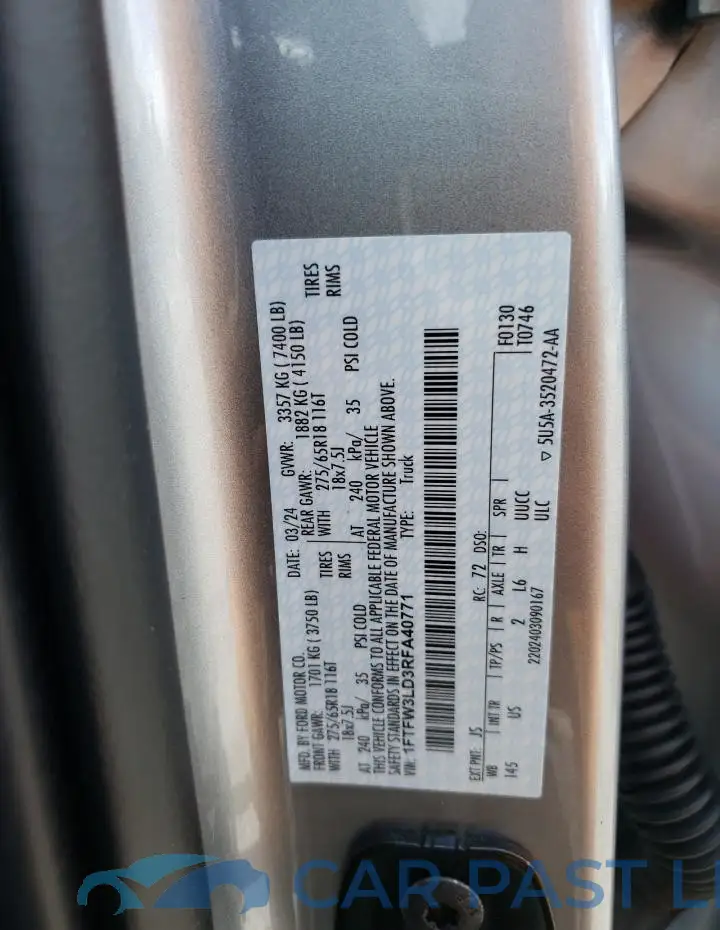 1FTFW3LD3RFA40771# 12