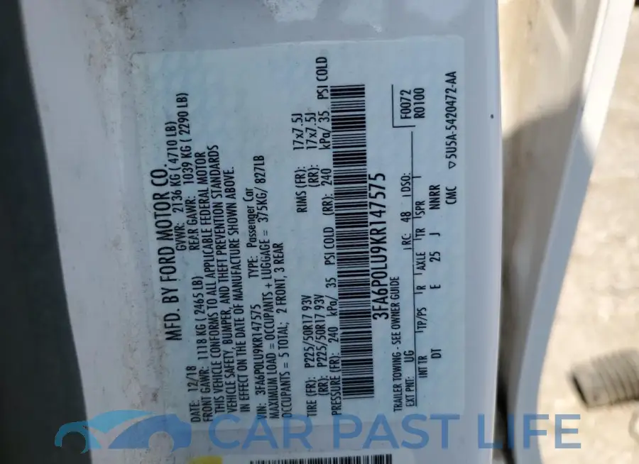3FA6P0LU9KR147575# 12