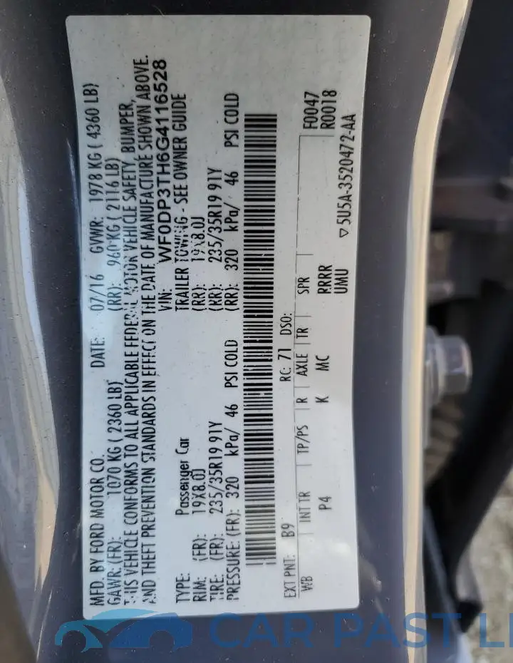 WF0DP3TH6G4116528# 13