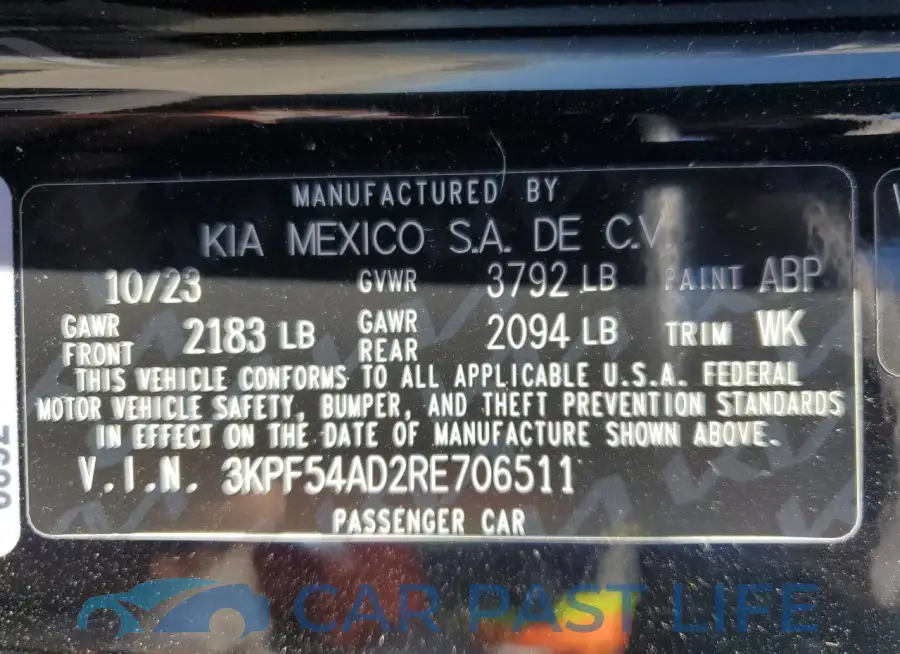 3KPF54AD2RE706511# 13