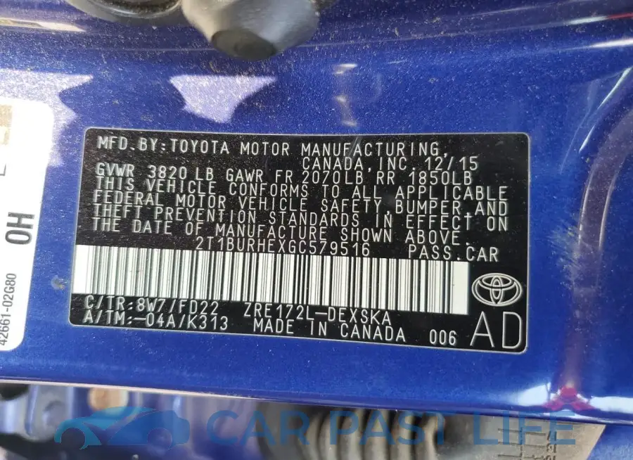 2T1BURHEXGC579516# 13