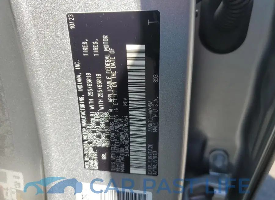 5TDACAB5XRS005954# 14