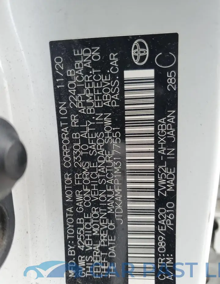 JTDKAMFP1M3177551# 12
