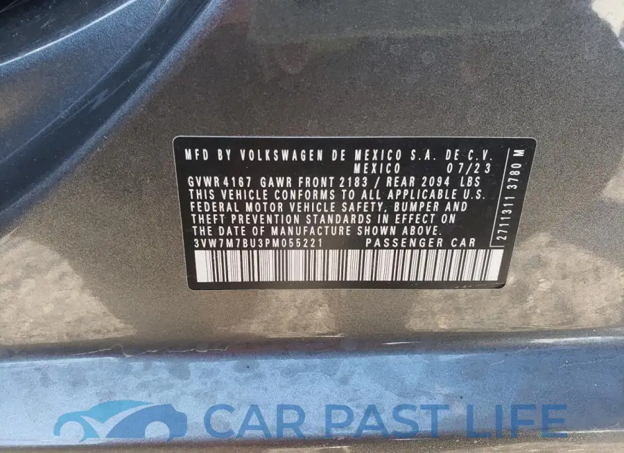 3VW7M7BU3PM055221# 12