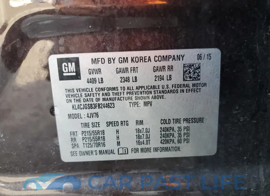 KL4CJGSB3FB244623# 13