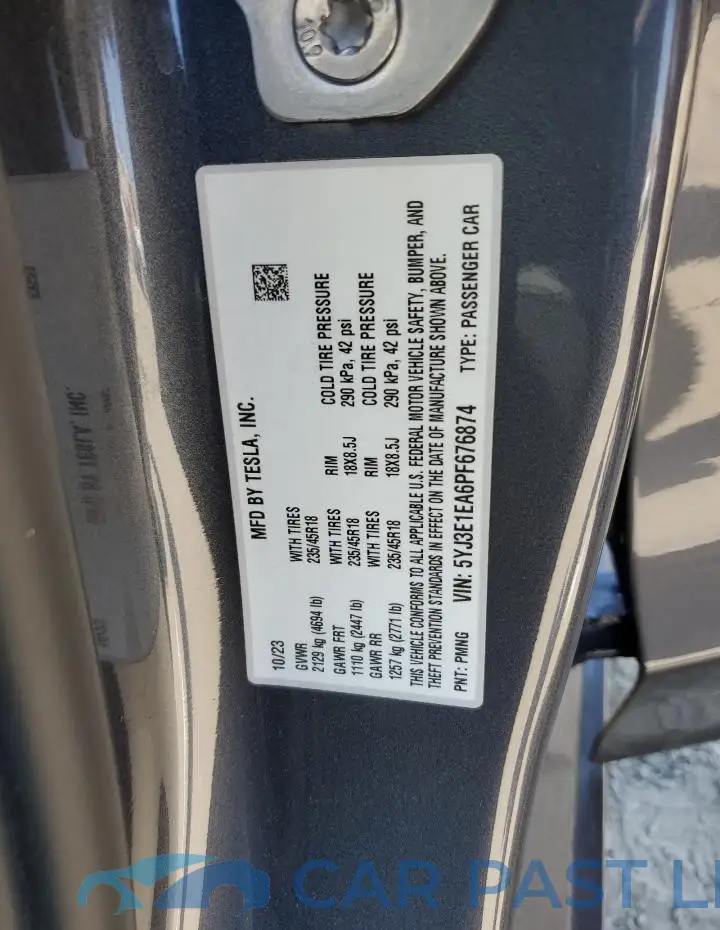 5YJ3E1EA6PF676874# 12