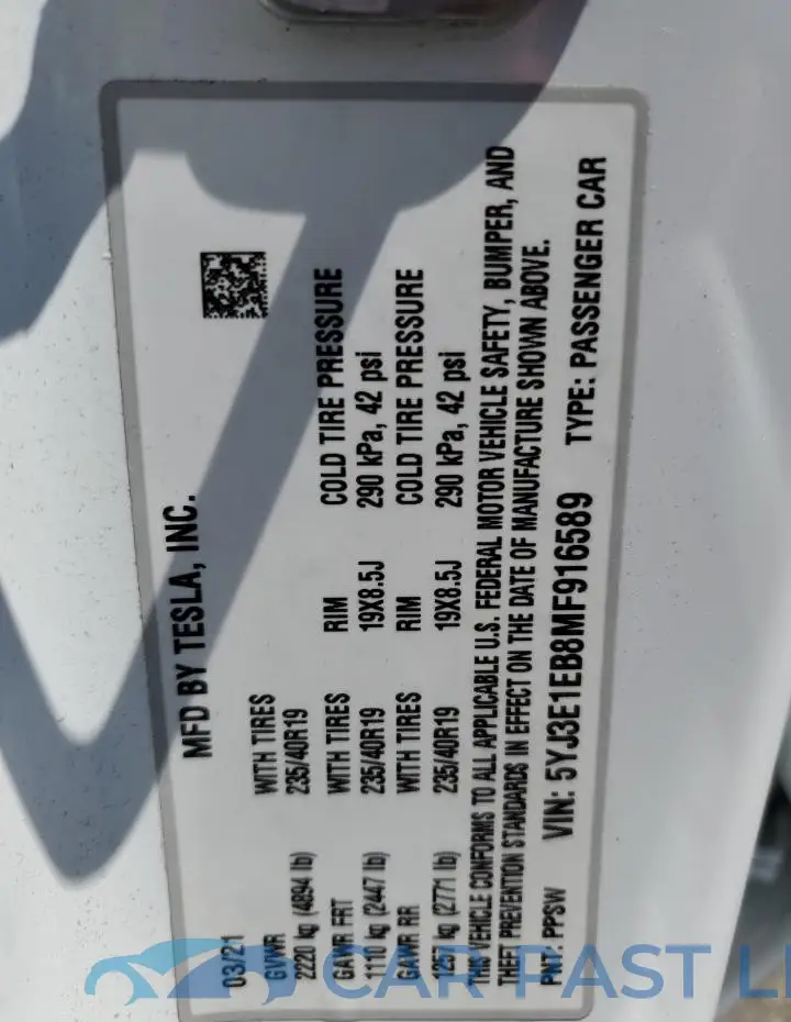 5YJ3E1EB8MF916589# 12