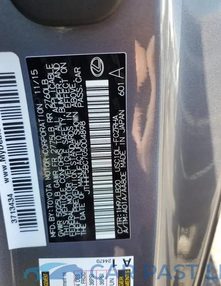 JTHHP5BC7G5004898# 12