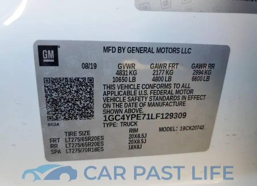 1GC4YPE71LF129309# 12