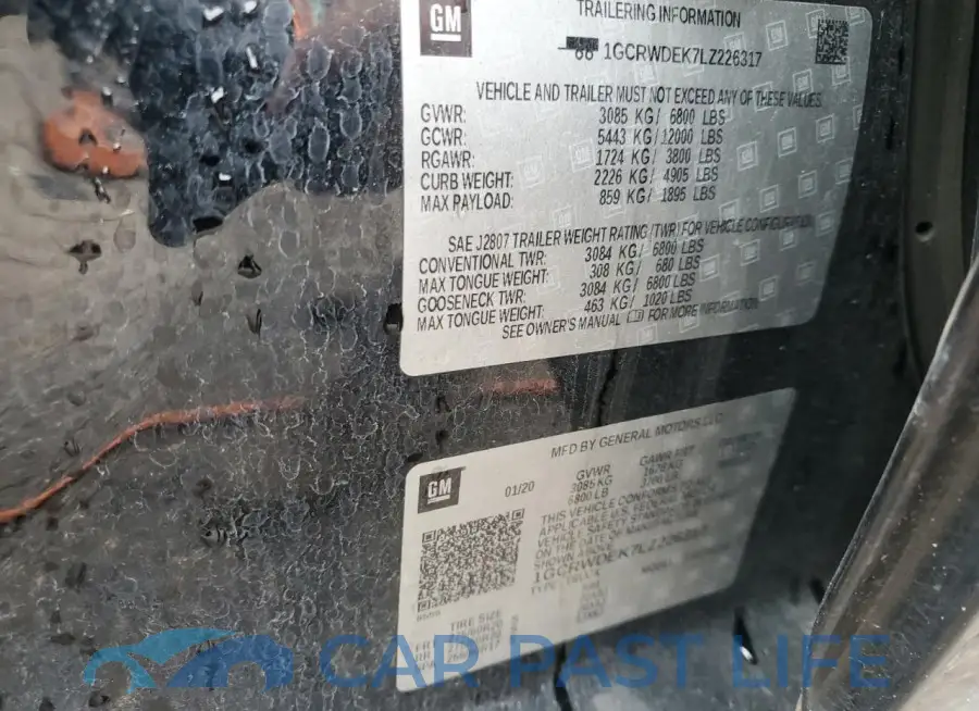 1GCRWDEK7LZ226317# 13