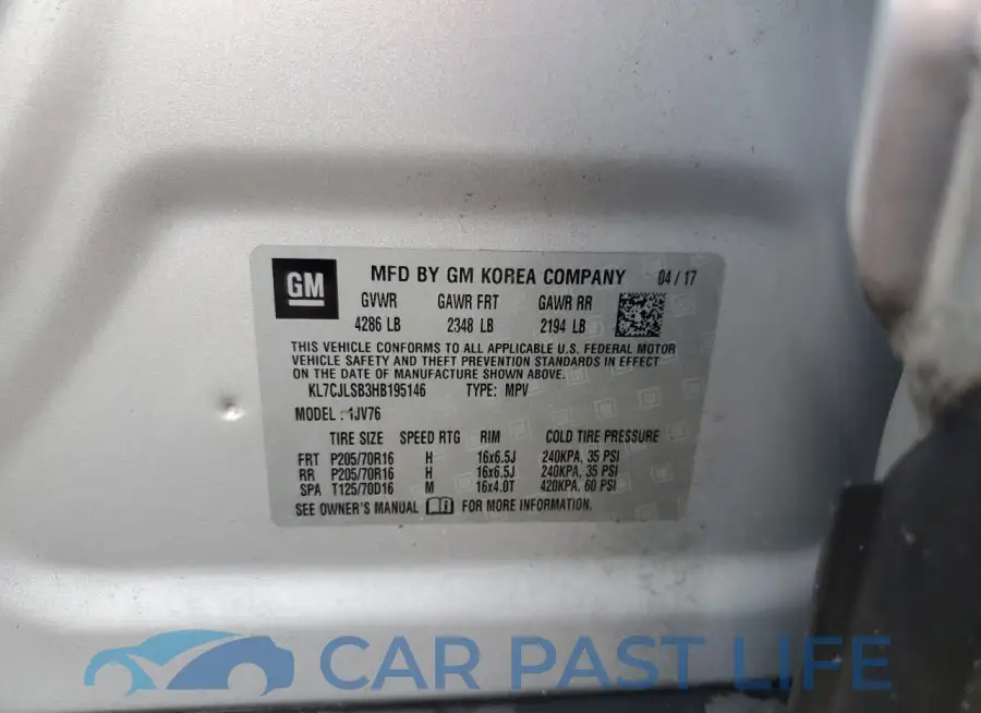 KL7CJLSB3HB195146# 13
