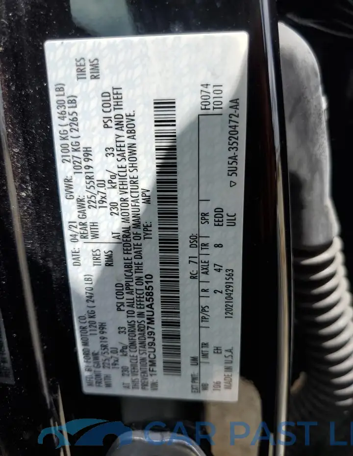 1FMCU9J97MUA58510# 13