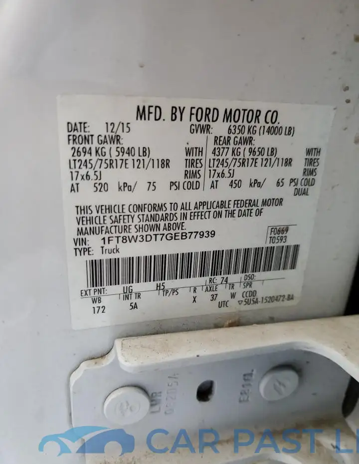 1FT8W3DT7GEB77939# 12