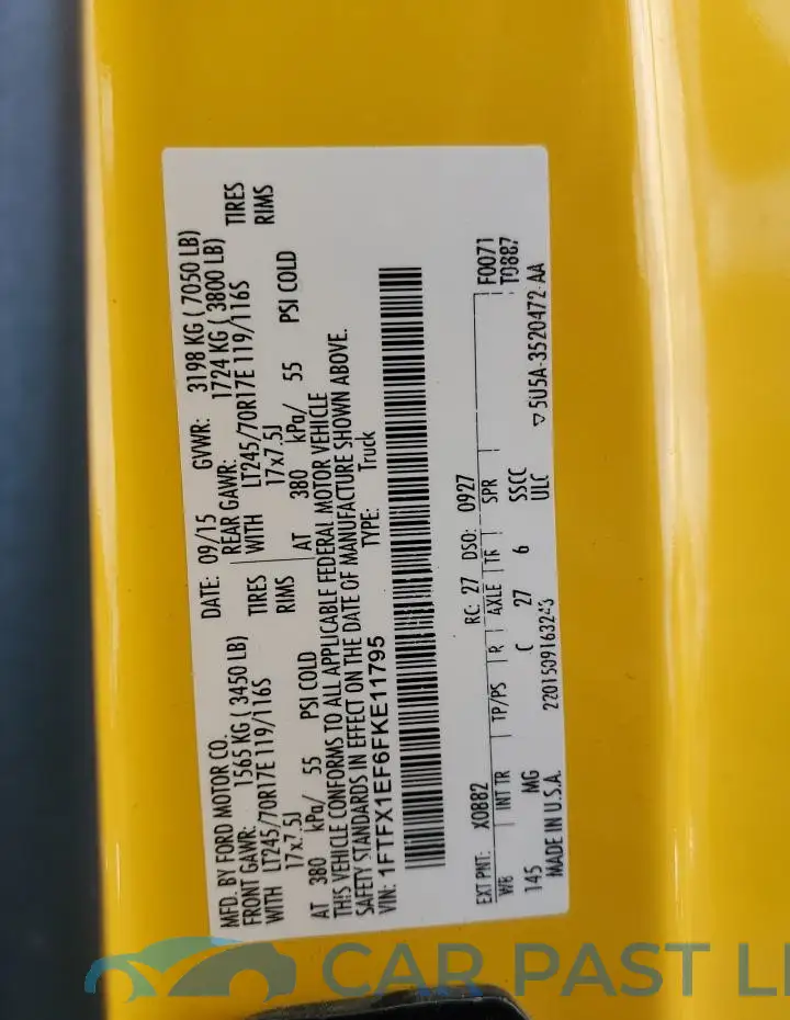 1FTFX1EF6FKE11795# 12