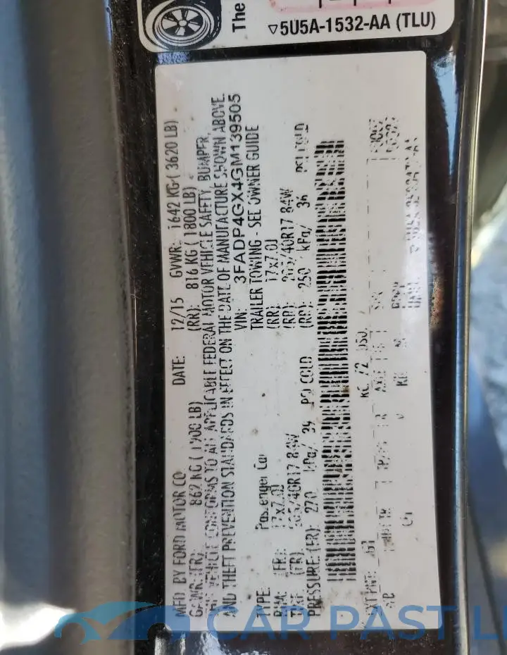 3FADP4GX4GM139505# 12