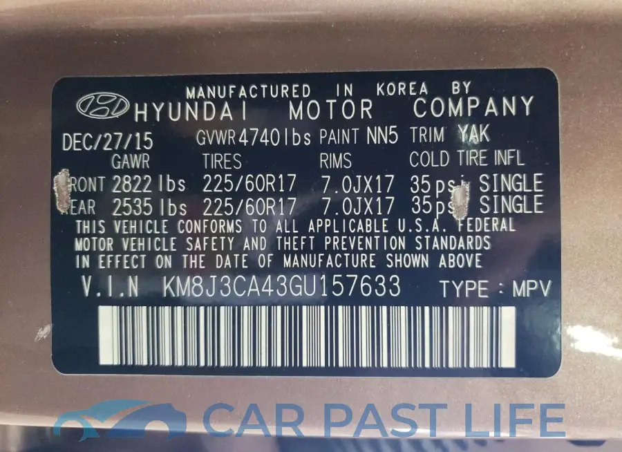 KM8J3CA43GU157633# 14