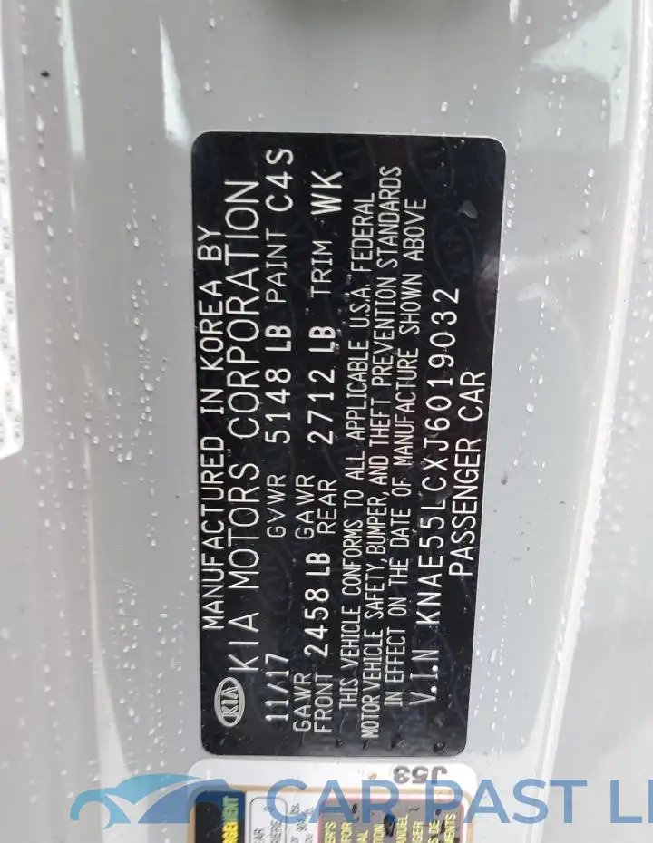 KNAE55LCXJ6019032# 12