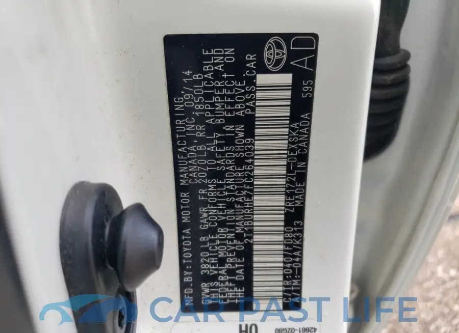 2T1BURHE7FC264039# 12