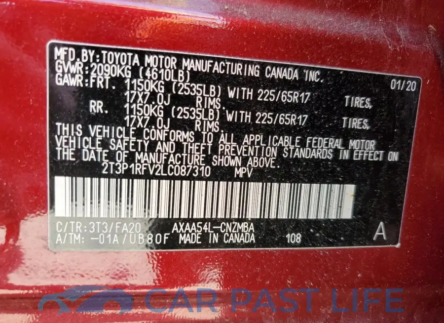 2T3P1RFV2LC087310# 13