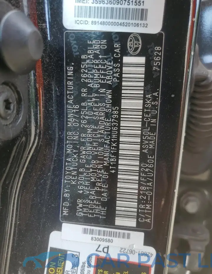 4T1BF1FK1HU637985# 12