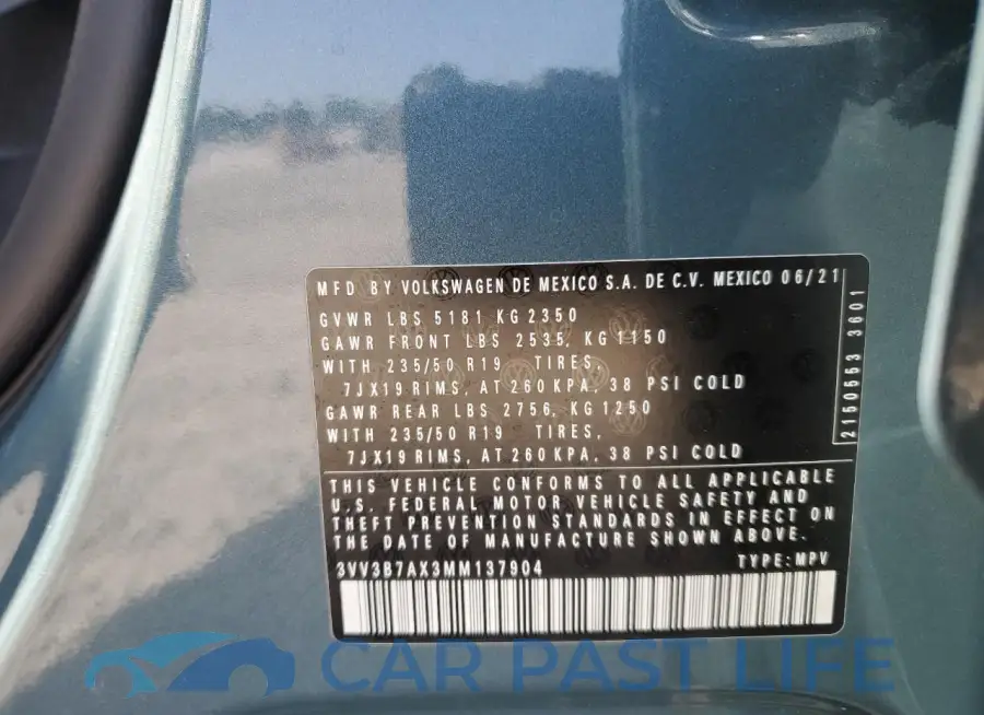 3VV3B7AX3MM137904# 13
