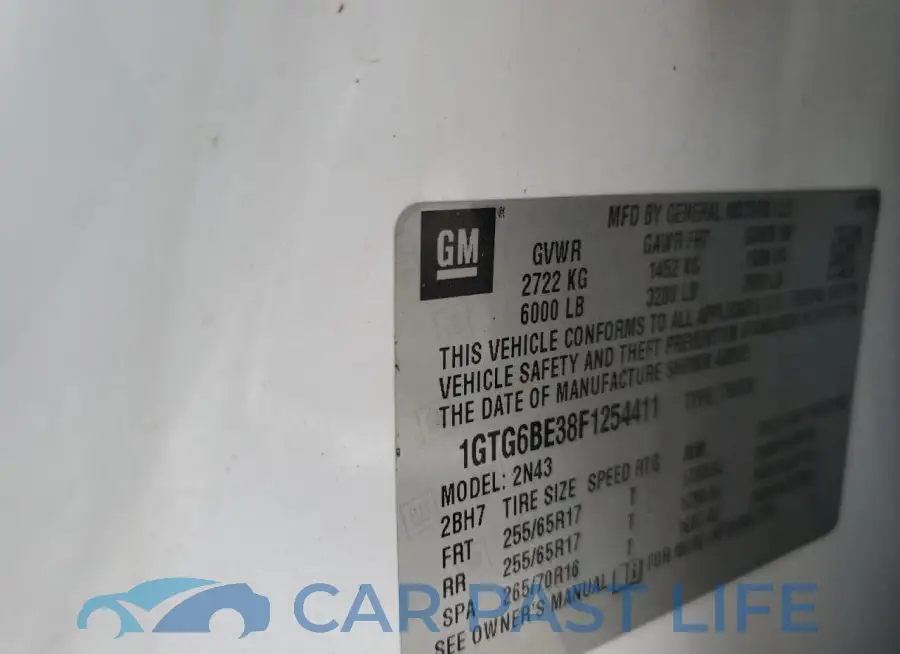 1GTG6BE38F1254411# 12