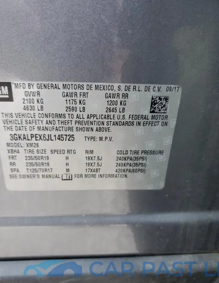 3GKALPEX6JL145725# 13