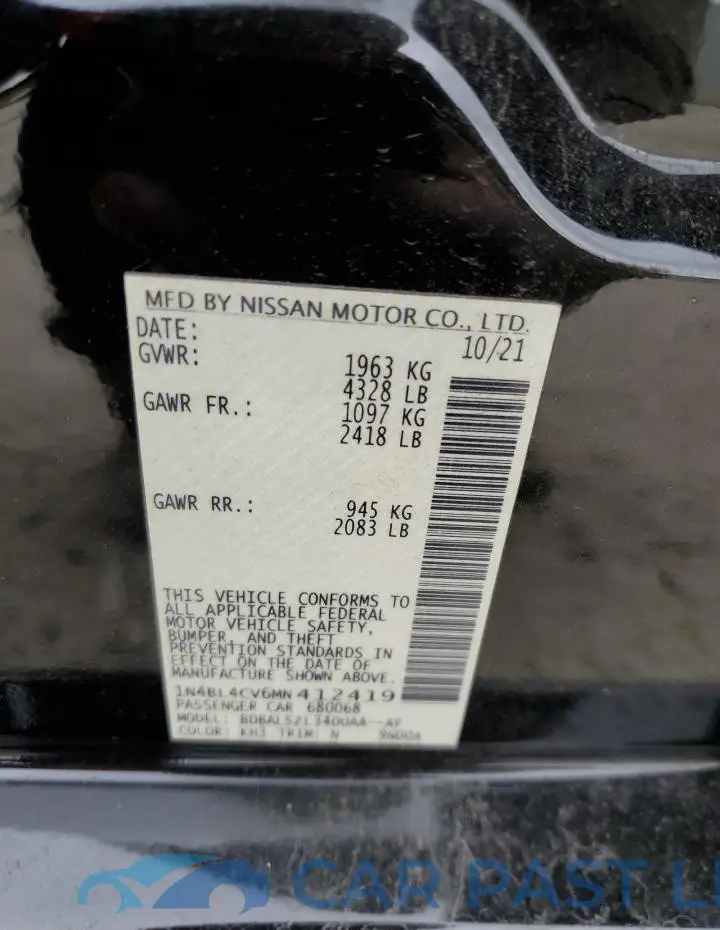 1N4BL4CV6MN412419# 12
