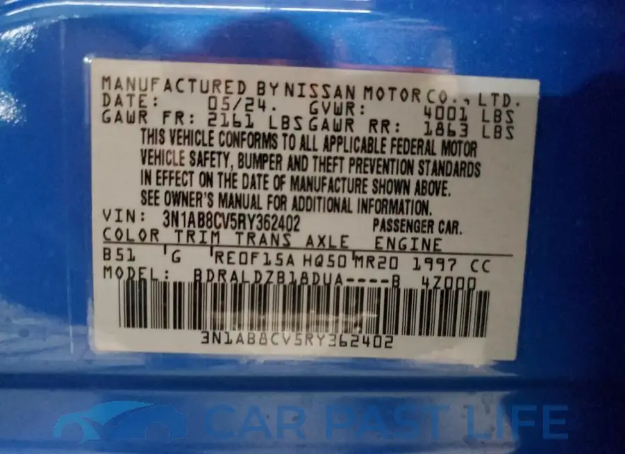 3N1AB8CV5RY362402# 12