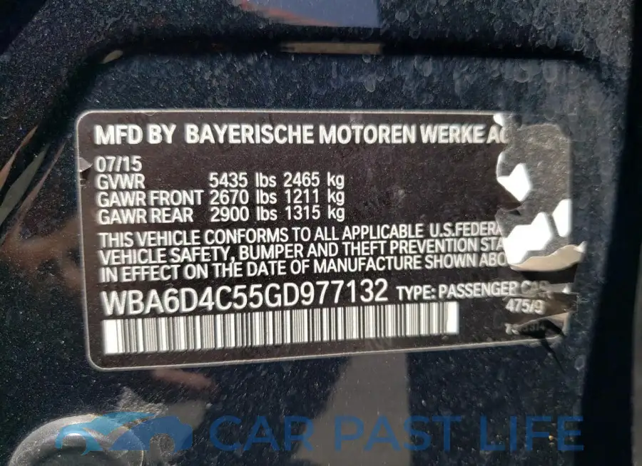 WBA6D4C55GD977132# 12