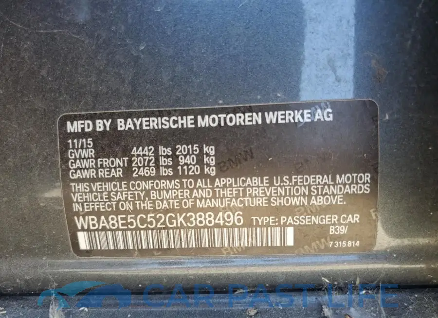 WBA8E5C52GK388496# 12