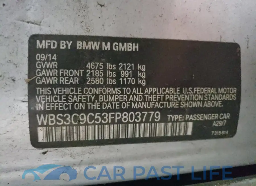 WBS3C9C53FP803779# 12