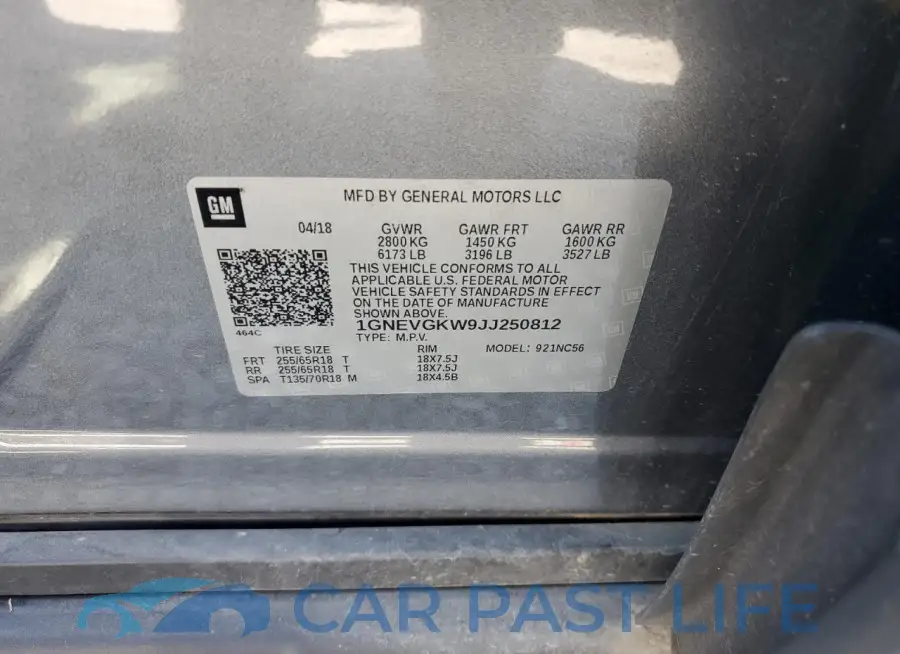 1GNEVGKW9JJ250812# 13