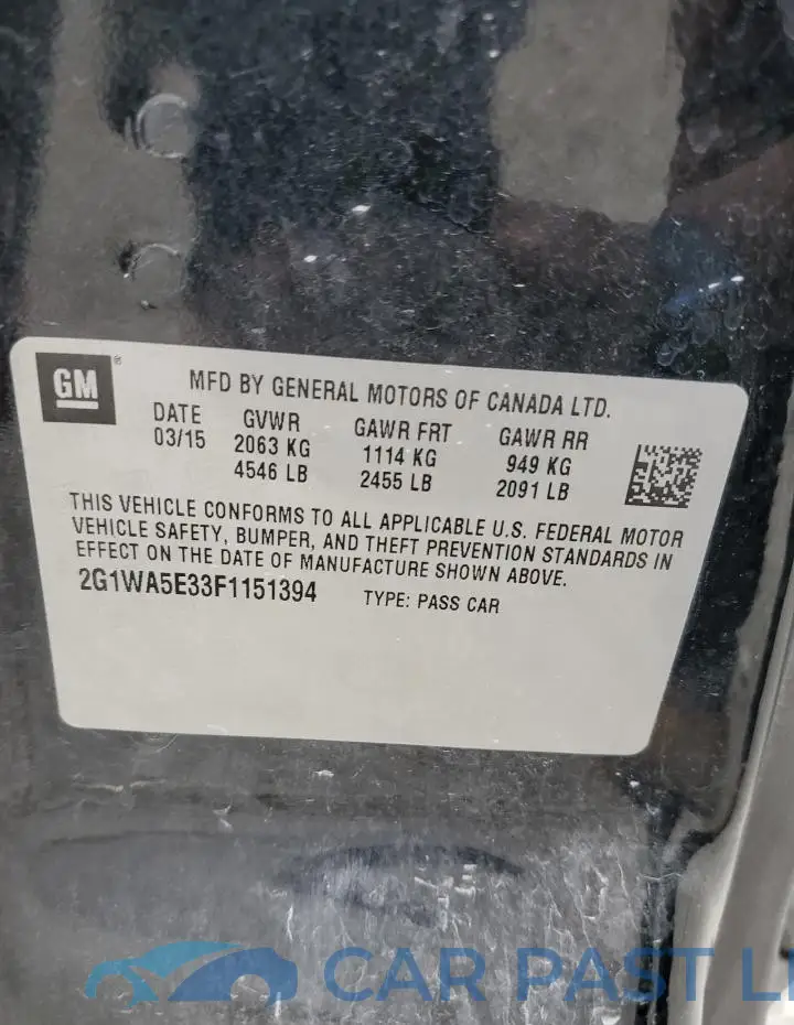 2G1WA5E33F1151394# 12
