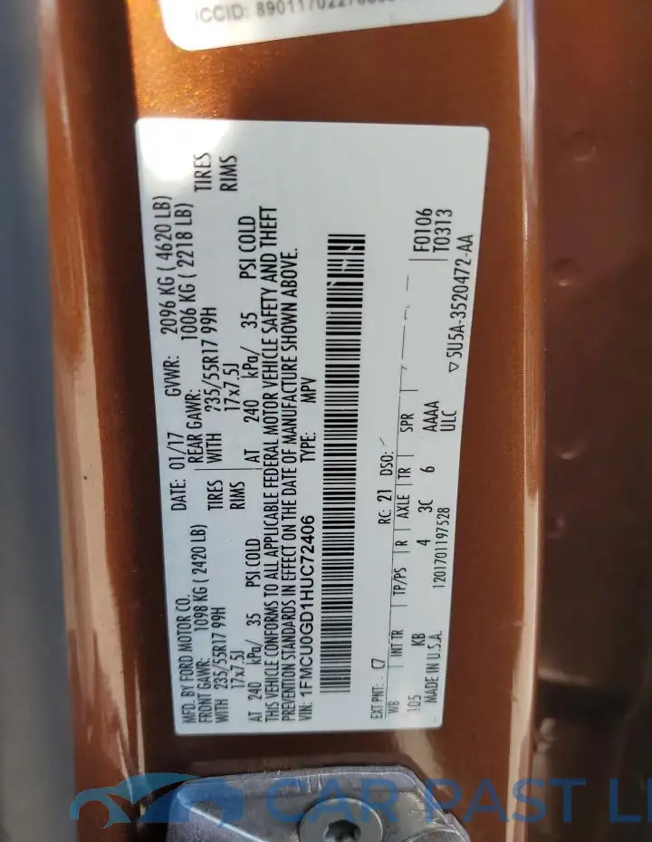1FMCU0GD1HUC72406# 13