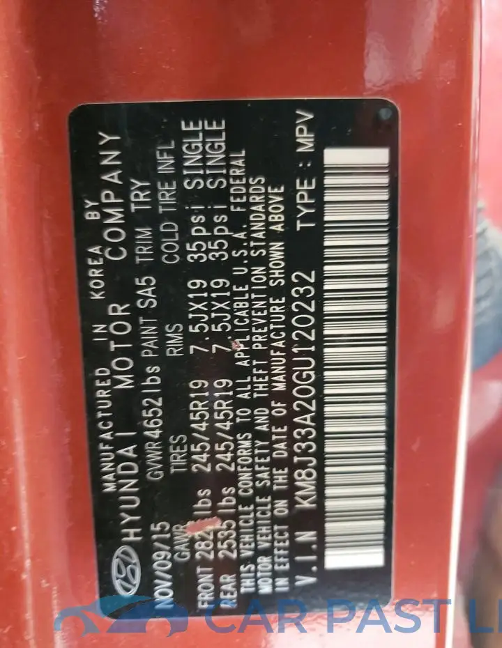KM8J33A20GU120232# 14