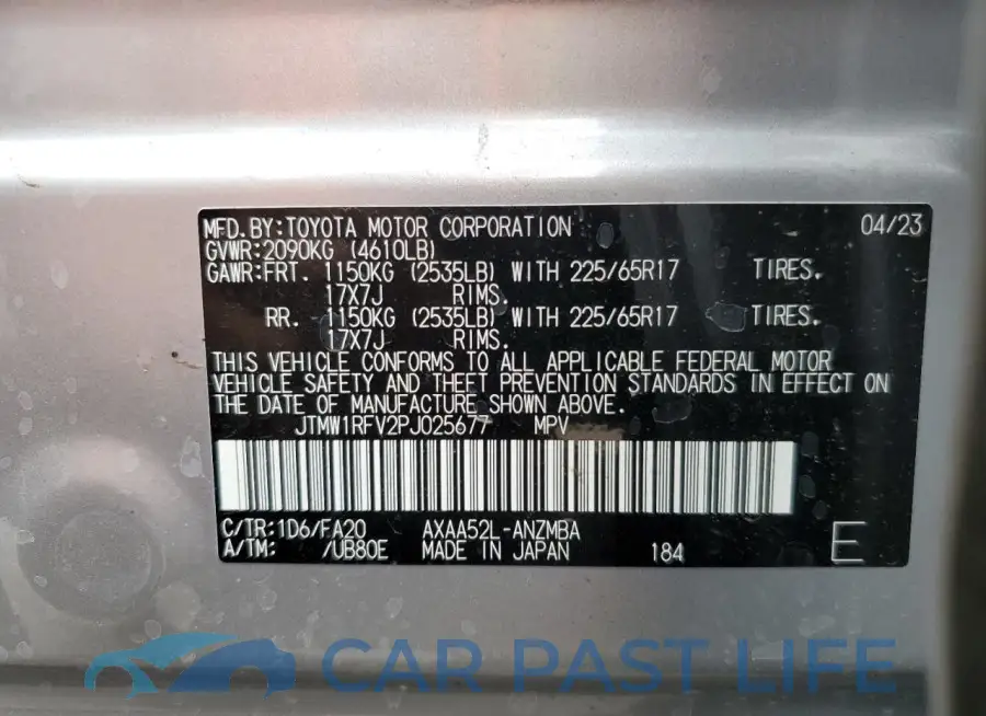 JTMW1RFV2PJ025677# 13
