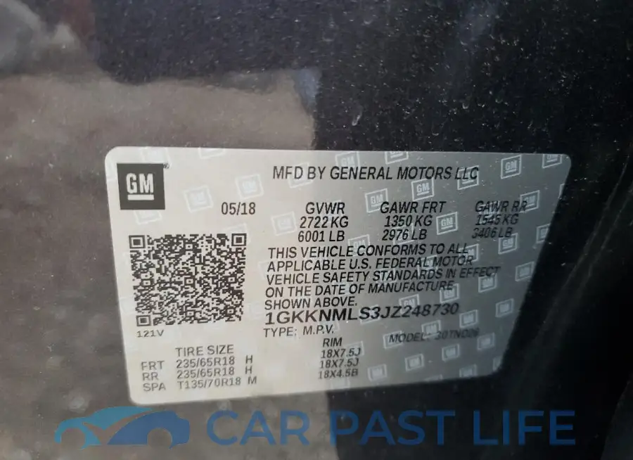 1GKKNMLS3JZ248730# 13