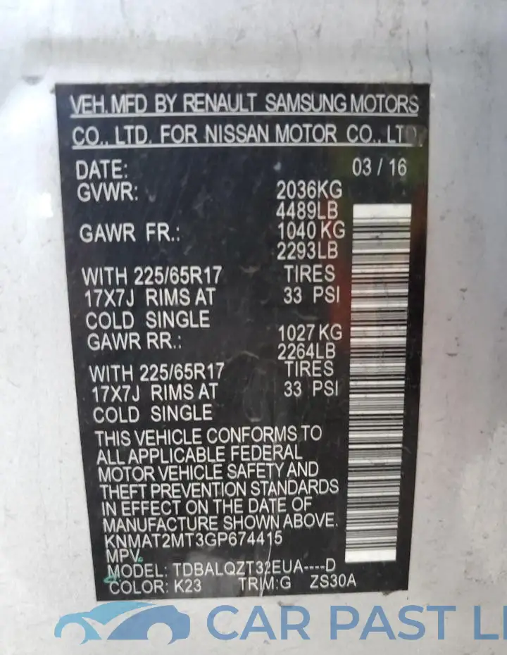KNMAT2MT3GP674415# 13