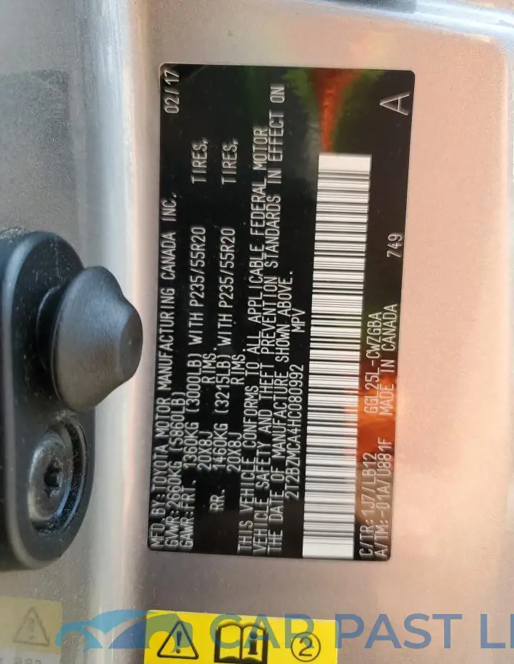 2T2BZMCA4HC080992# 13