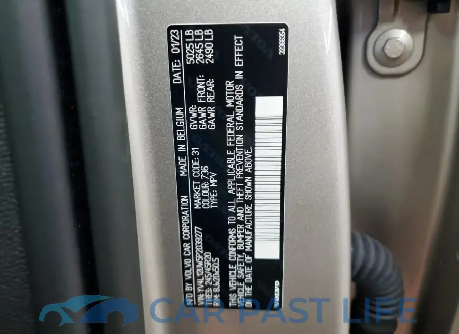 YV4L12UW5P2039277# 12