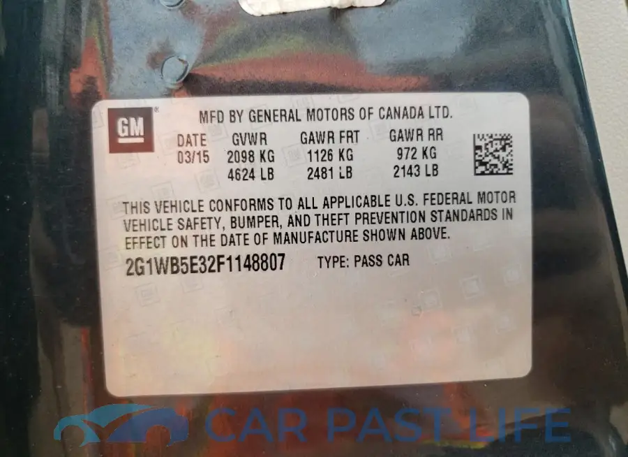 2G1WB5E32F1148807# 12