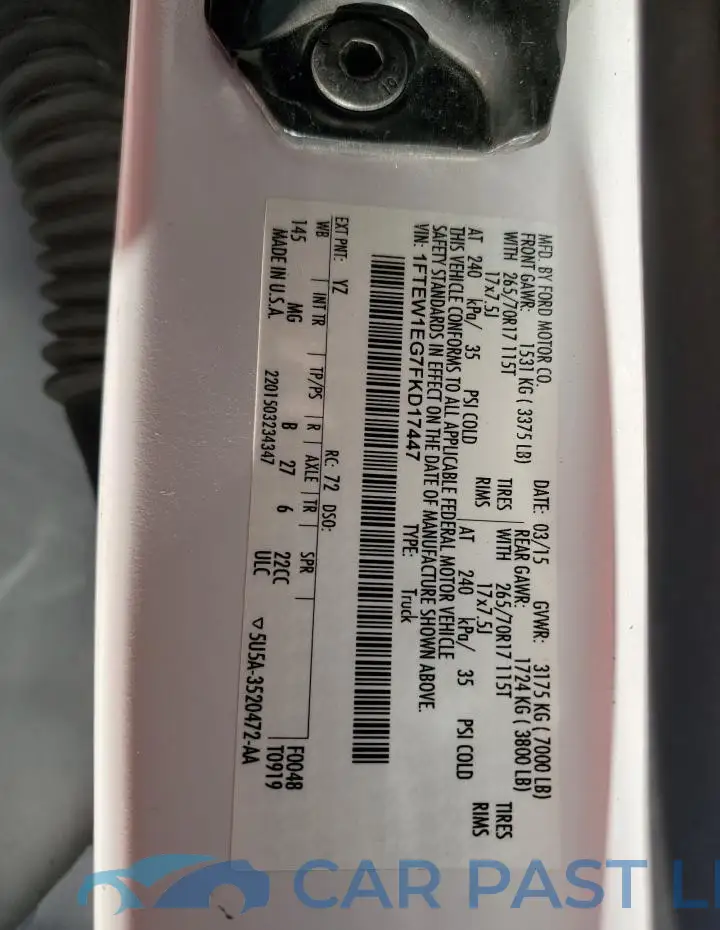 1FTEW1EG7FKD17447# 12
