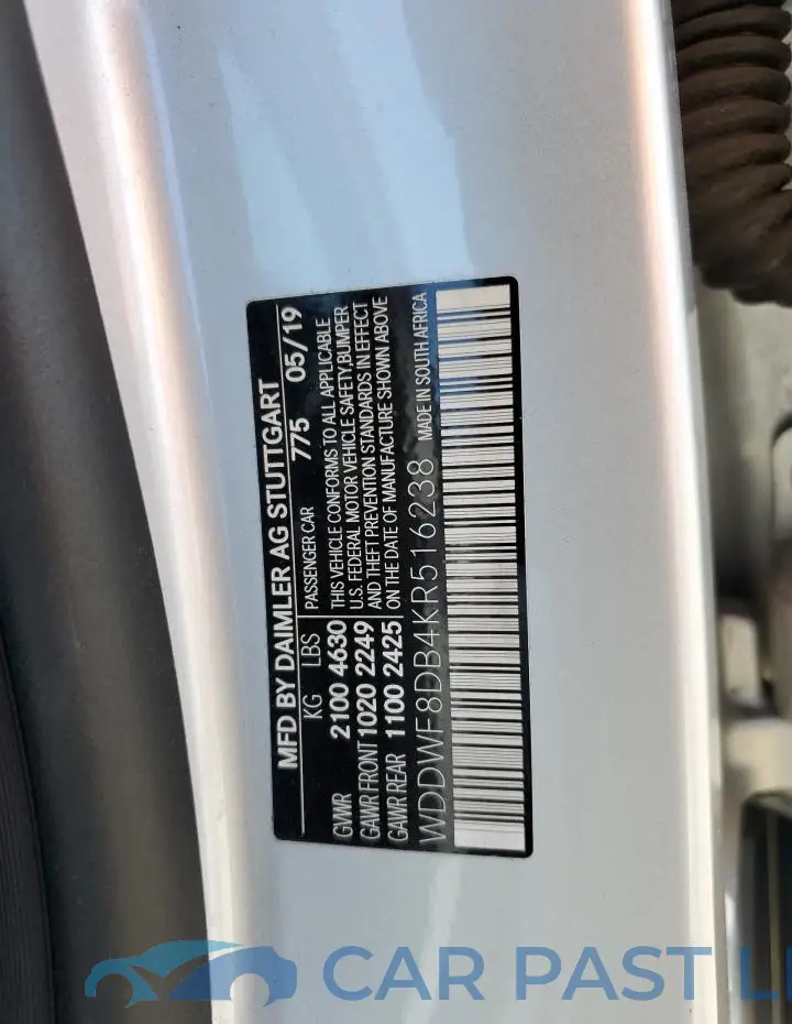 WDDWF8DB4KR516238# 12