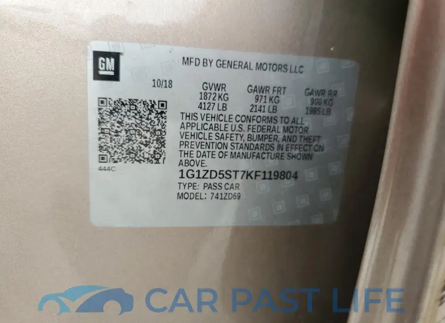 1G1ZD5ST7KF119804# 12