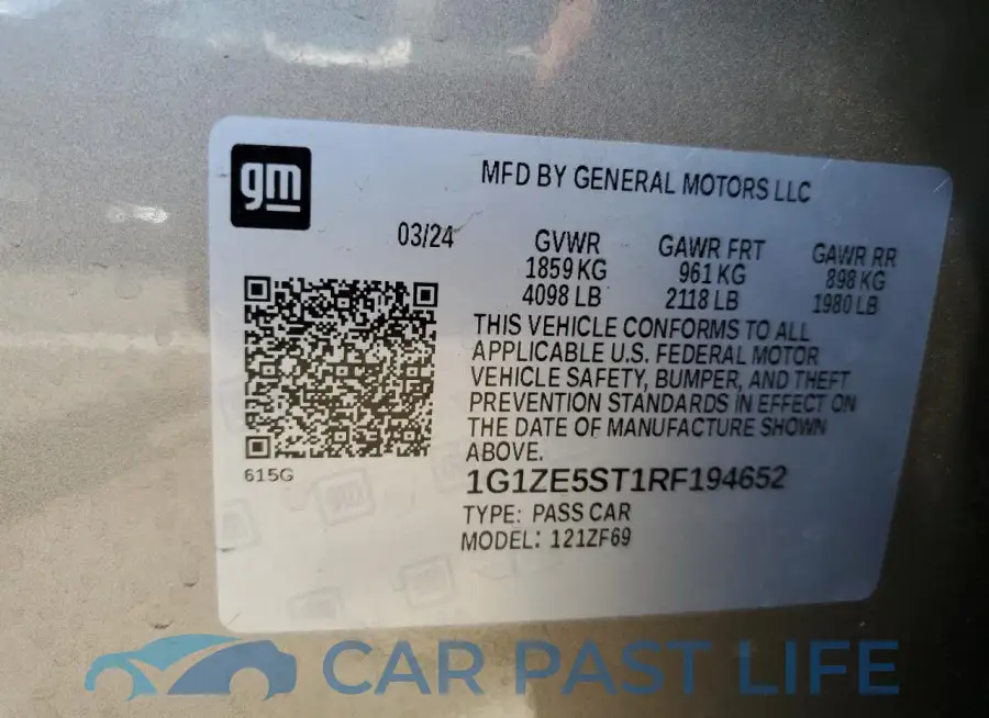 1G1ZE5ST1RF194652# 12